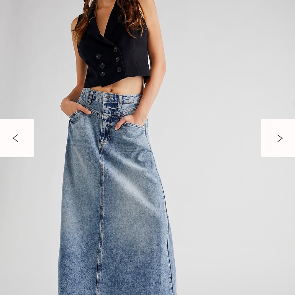 We The Free Come As You Are Denim Maxi Skirt size 6